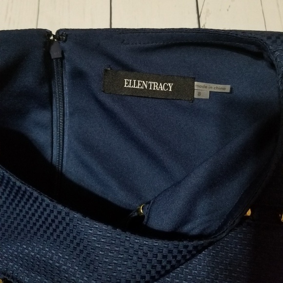 ELLEN TRACY Navy Blue Pencil Dress - Picture 5 of 8